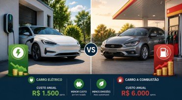 Carro Elétrico Compensa? Comparativo de Custo Anual com Carro a Combustão