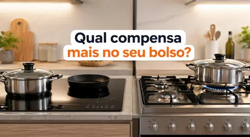 Comparação entre fogão de indução e fogão a gás na cozinha