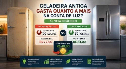 Geladeira Antiga Gasta Quanto a Mais na Conta de Luz? Veja o Cálculo.
